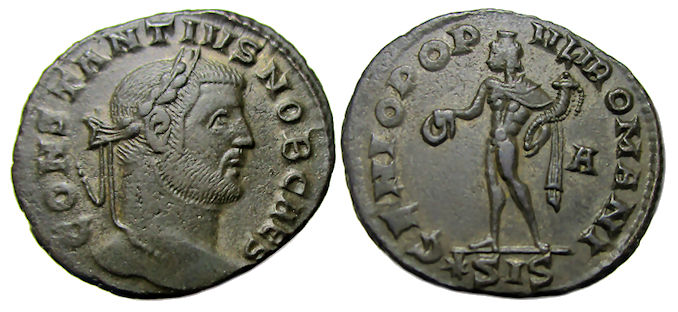 Constantius I Ae Follis : GENIO POPVLI ROMAN : Nice XF